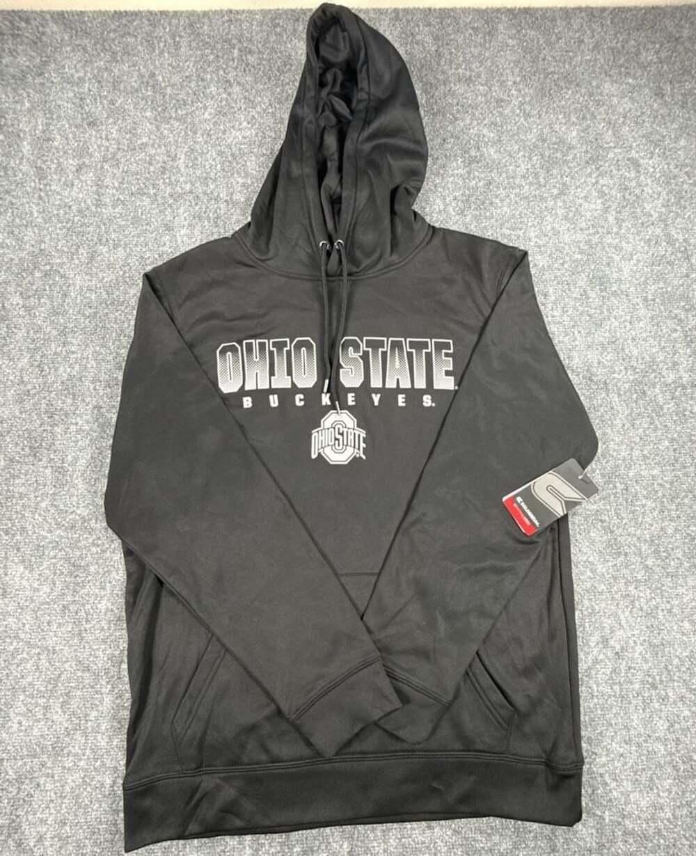 Colosseum Men's Large Black Ohio State Buckeyes Pullover Hoodie Sweatshirt NWT